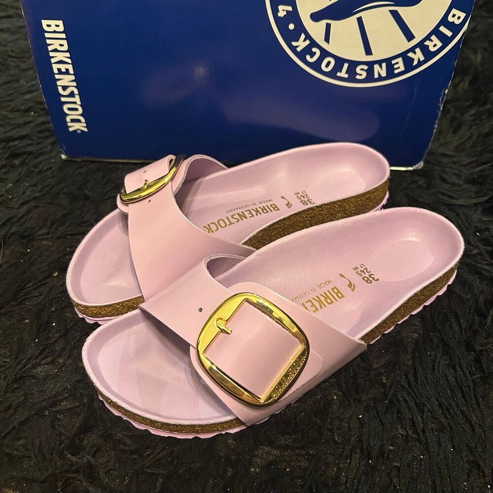 BIRKENSTOCK Madrid big buckle leather gold buckle sandals shoes eur 38 new